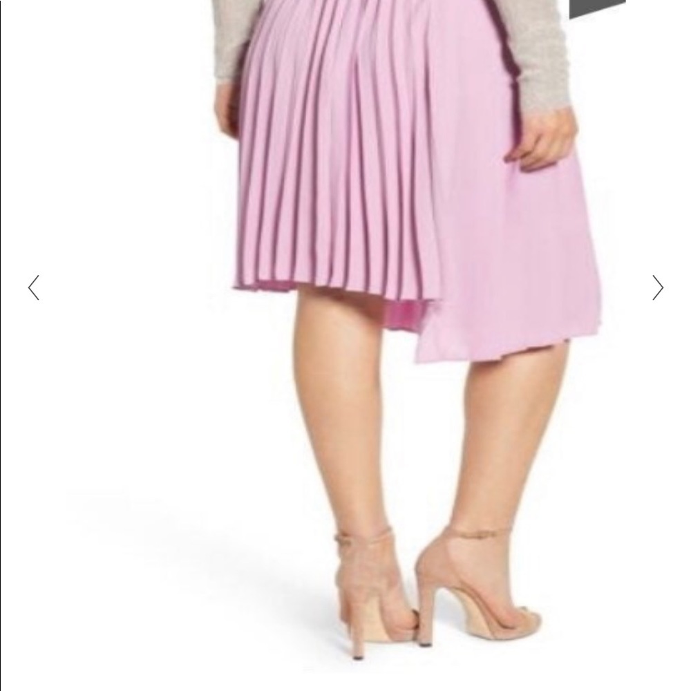 Anthropologie Leith Accordion Pleated Asymmetrical Midi Full Skirt M
